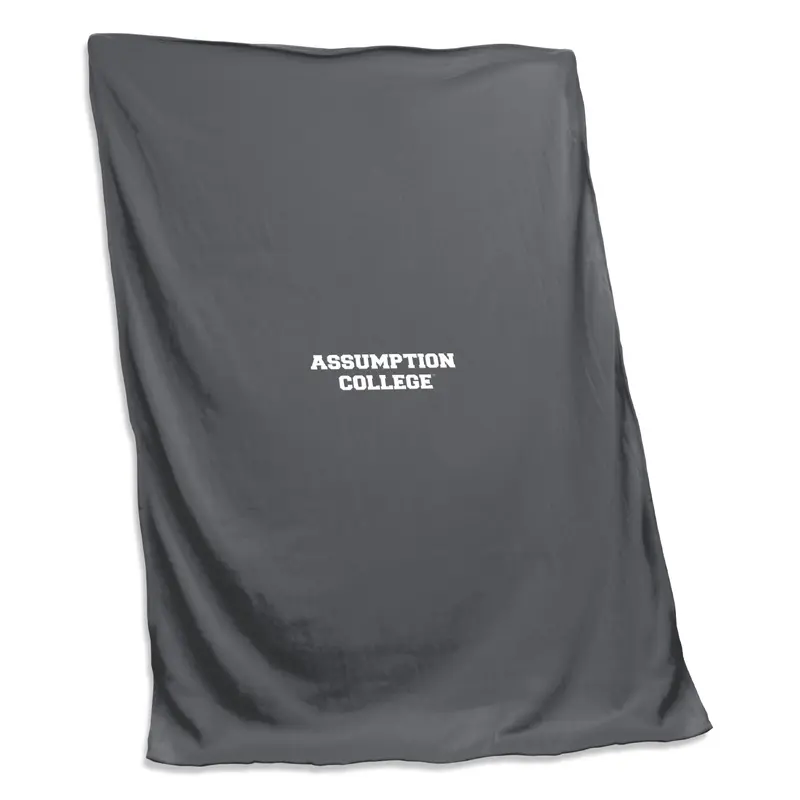 Assumption College Wordmark Charcoal Sweatshirt Blanket (Screened)