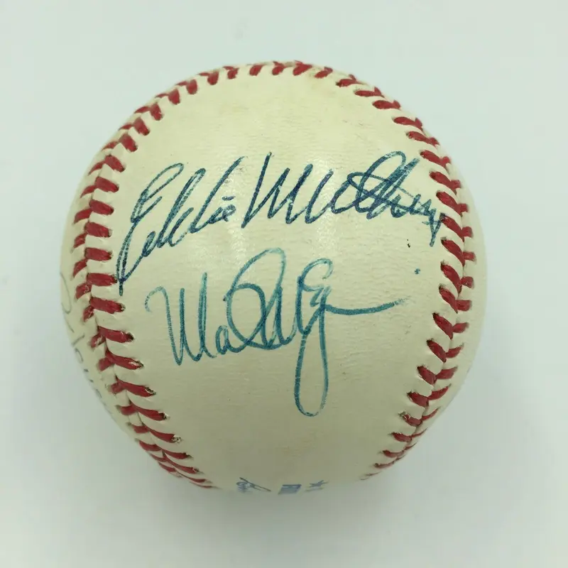 Tony Gwynn Mark Mcgwire Yogi Berra Eddie Mathews HOF Signed Baseball JSA COA