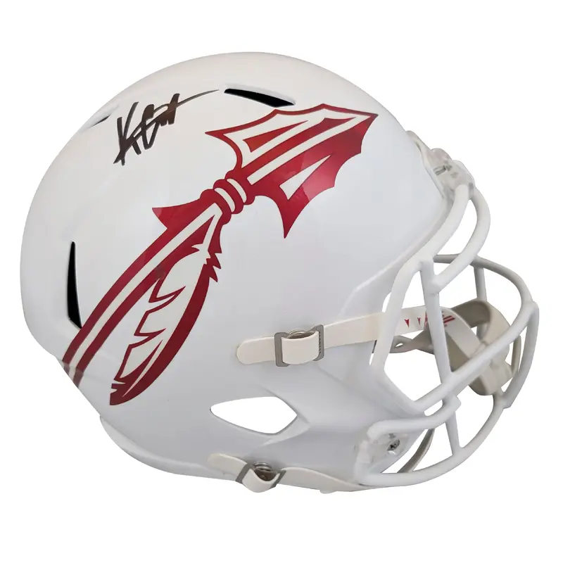 Florida State Keon Coleman Signed White Full Size Speed Rep Helmet BAS Witnessed