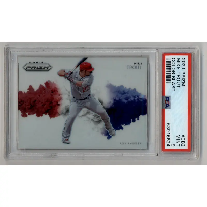 Mike Trout 2021 Prizm Color Blast #CB2 PSA 9 Mint