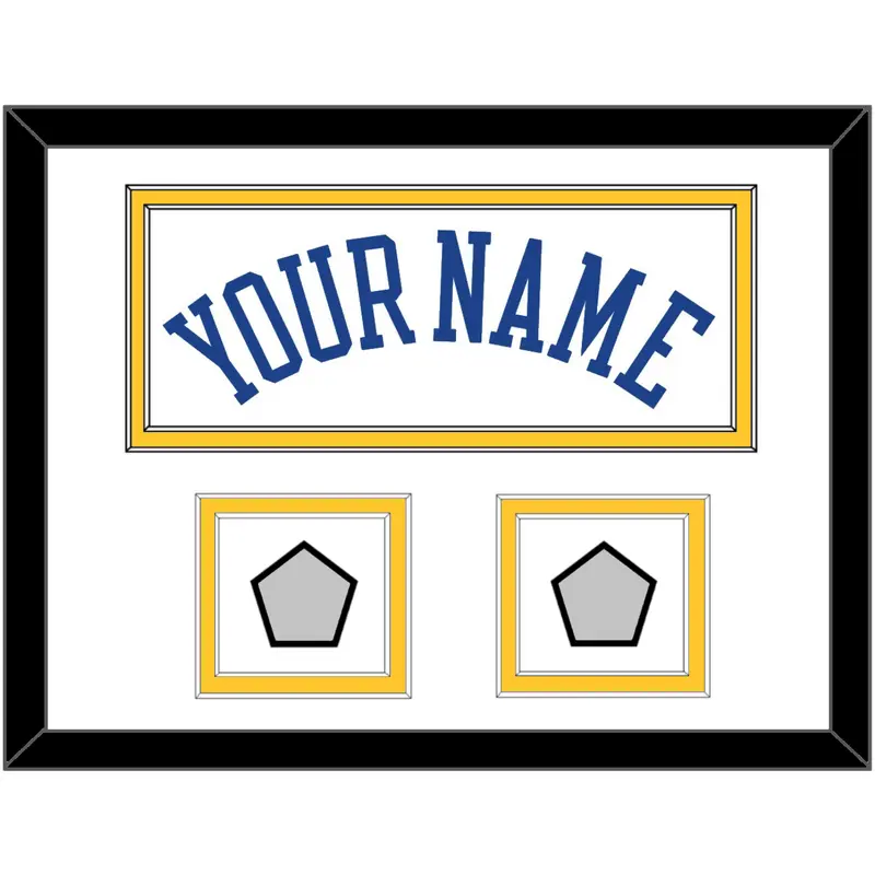 Golden State Name & 2 Finals Patches - Home White (2010-2019) - Double Mat 1