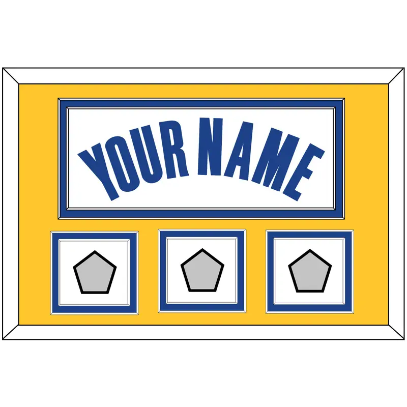 Golden State Name & 3 Champions Patches - White Association - Double Mat 3