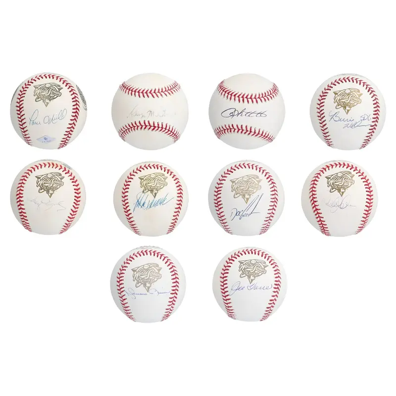 2000 New York Yankees WS Champs Team Signed Baseball Collection 60 Balls JSA COA