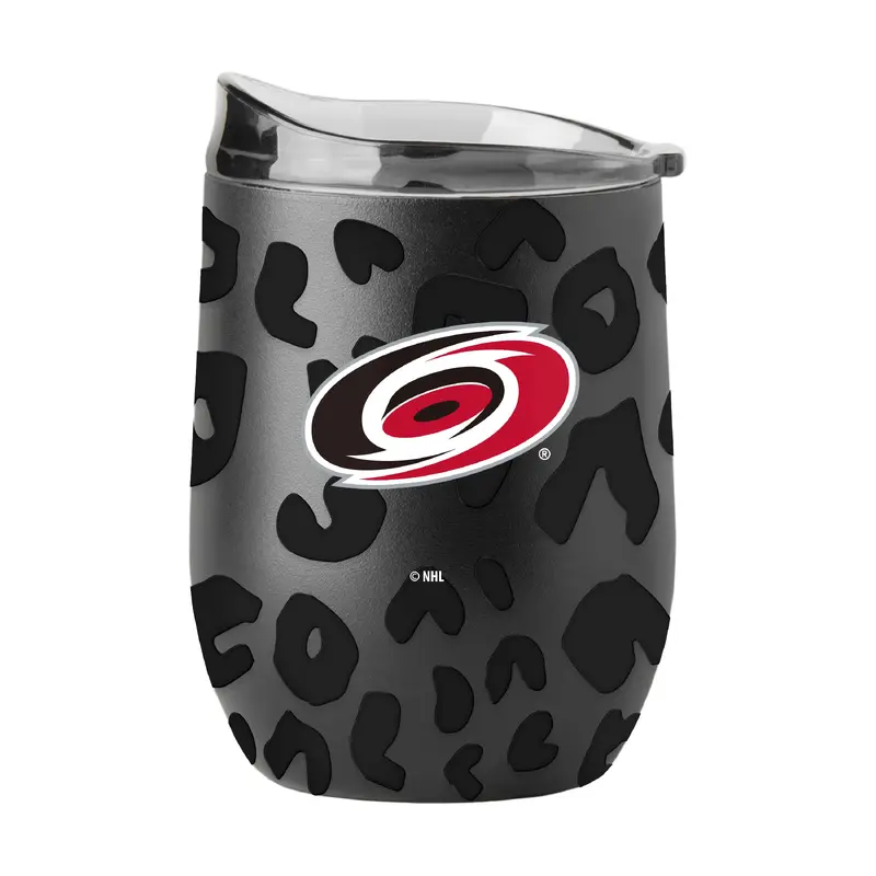 Carolina Hurricanes Leopard 16oz Black Powdercoat Curved Beverage