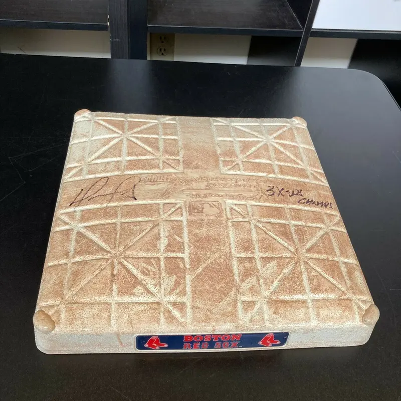 David Ortiz "3X World Series Champs" Signed 2009 Game Used Base JSA Steiner MLB