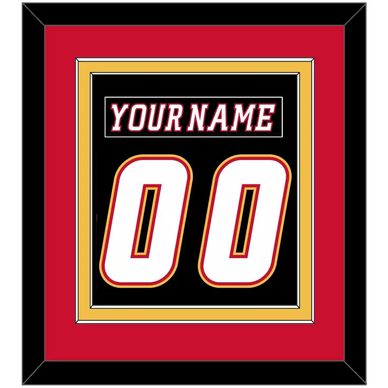 Calgary Nameplate & Number (Back) Combined - Alternate Black - Double Mat 3