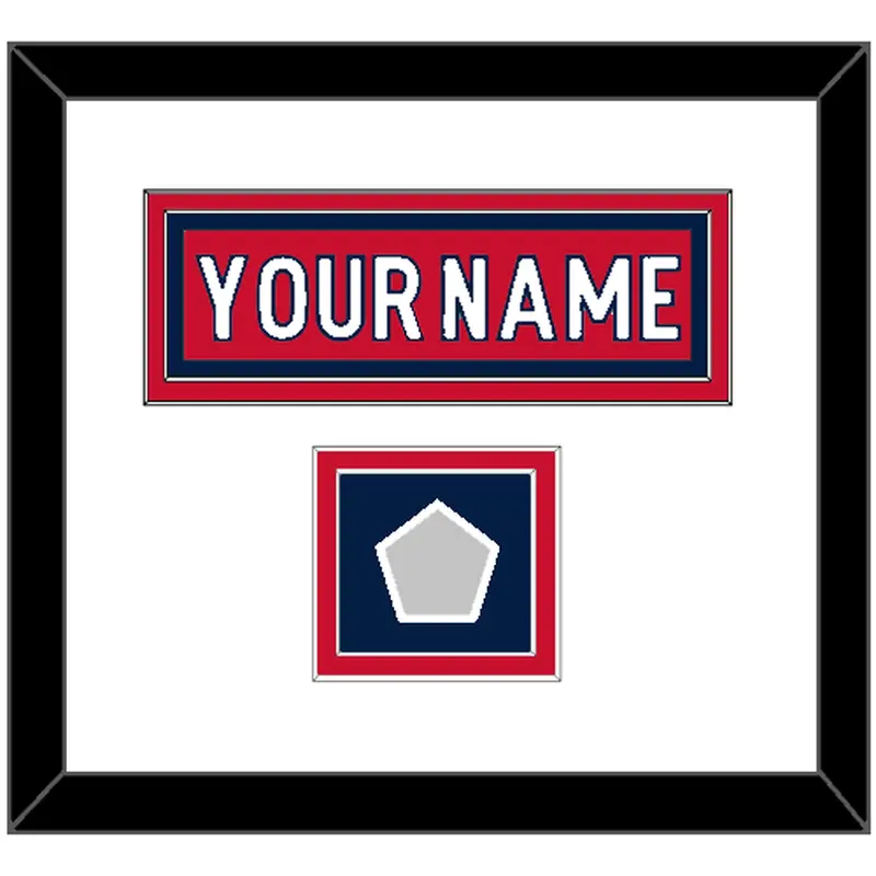 Washington Nameplate & 2018 Stanley Cup Finals Patch - Home Red - Double Mat 2