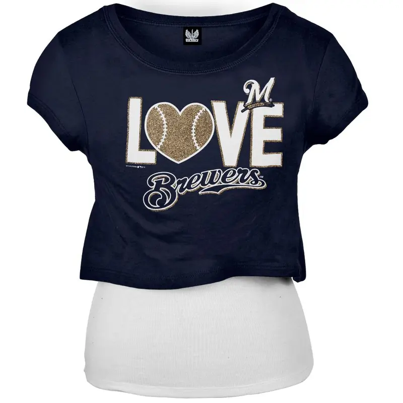 Milwaukee Brewers - Glitter Love Girls Juvy T-Shirt w/Tank