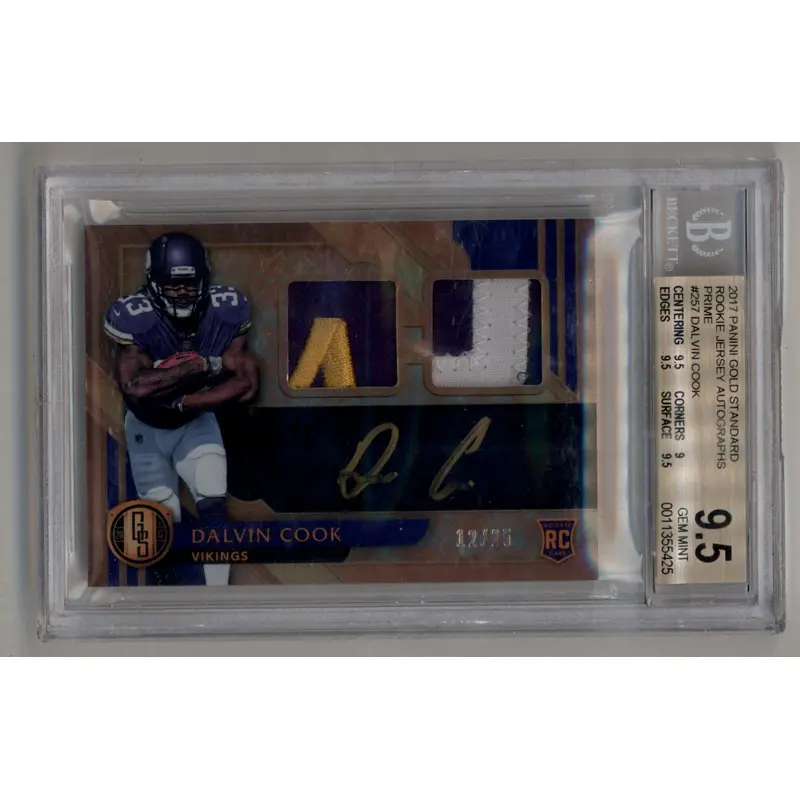 Dalvin Cook 2017 Gold Standard Rookie Jersey Auto Prime #257 12/25 BGS 9.5 Gem Mint