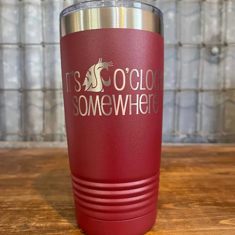It's Coug O'Clock Somewhere 20 oz Crimson Tumbler