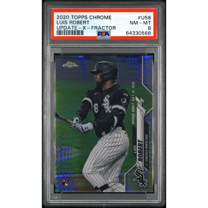 Luis Robert 2020 Topps Chrome Update X-Fractor Rookie #54/99 PSA 8 Nm-Mint