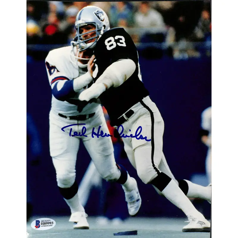Raiders Ted Hendricks Authentic Signed 8x10 Photo versus Giants Autographed BAS