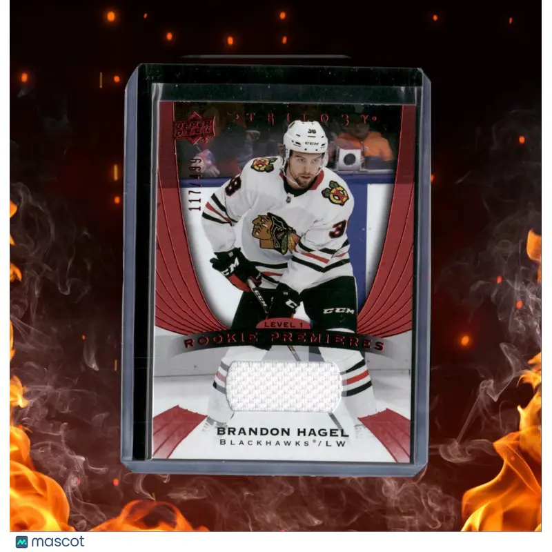 2020-21 Upper Deck Trilogy Brandon Hagel Rookie Premieres Patch Red 117/499 #65