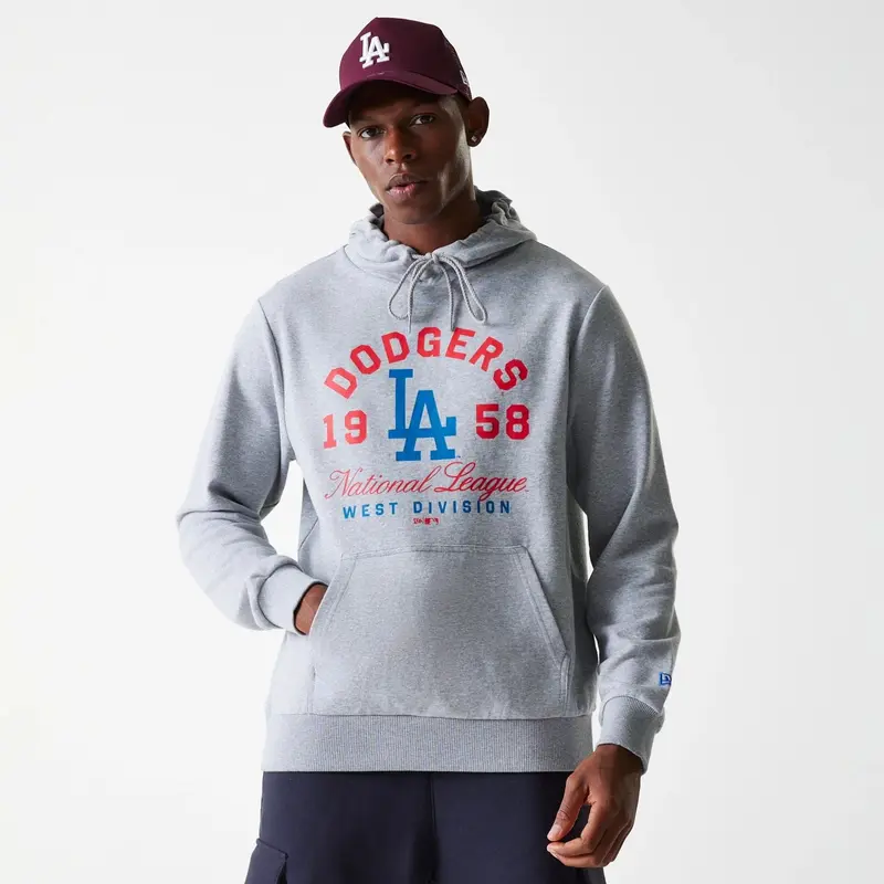 LA Dodgers MLB Wordmark Grey Pullover Hoodie