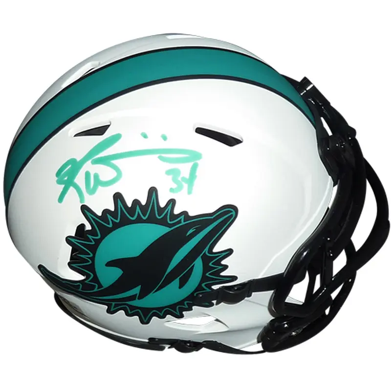 Ricky Williams Autographed Miami Dolphins (LUNAR Eclipse Alternate) Mini Helmet - Radtke