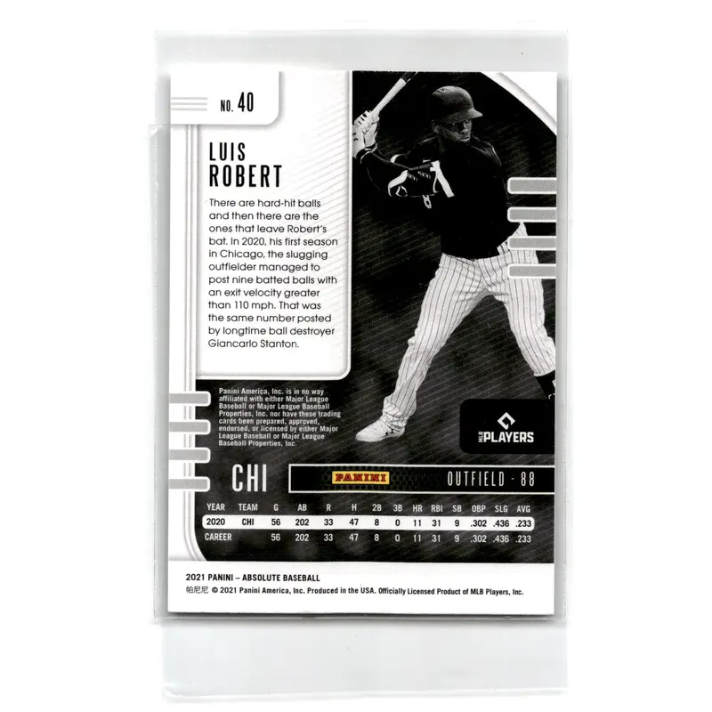 2020 Panini Immaculate Collection Jumbo Jersey Number Luis Robert #J-LR /10