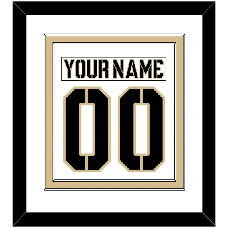 Army Hockey Nameplate & Number (Back) Combined - Home White (2017-2018) - Double Mat 1