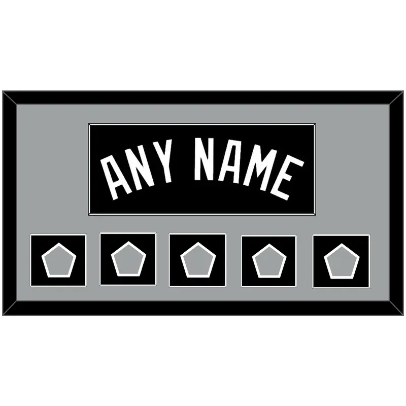 San Antonio Name With 5 Champions Banner Patches - Road Black (2002-2017) - Single Mat 2