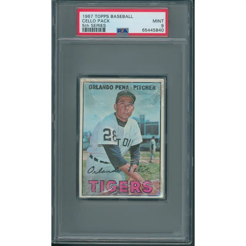 1967 Topps Baseball Unopened 5th Series Cello Pack PSA 9 *5840