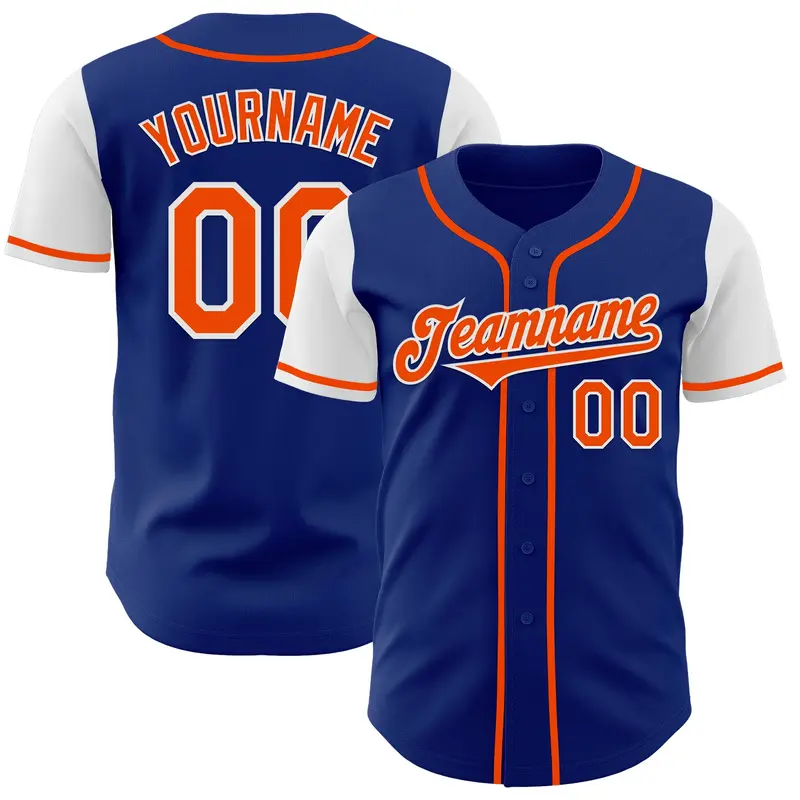 Custom Royal Orange-White Authentic Two Tone Baseball Jersey