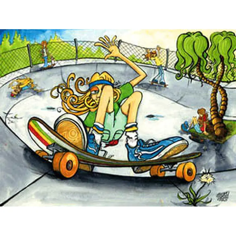 "Lip Grind" Skateboarding - Surfing Artists Int'l