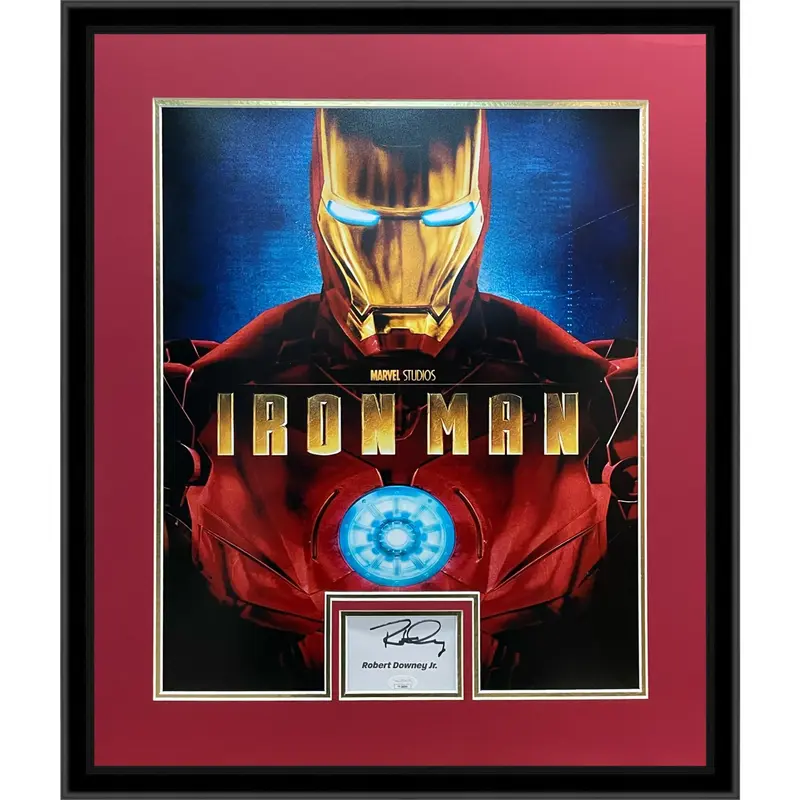 Robert Downey Jr Autographed Iron Man Deluxe Framed 16x20 Movie Poster Piece - JSA