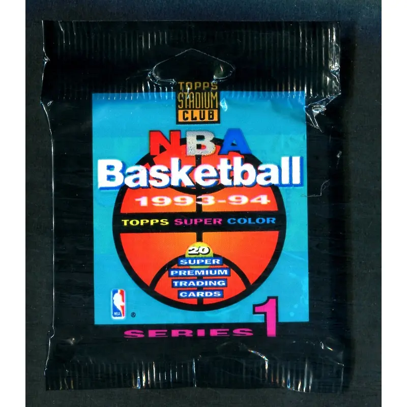 1993/94 Topps Stadium Club Basketball Unopened Series 1 Jumbo Pack (20)