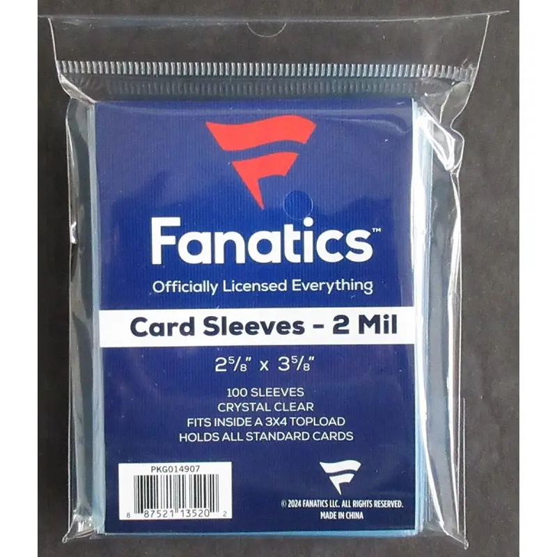 Fanatics Soft Card Sleeve Pack (2 Mil) (100 Count)