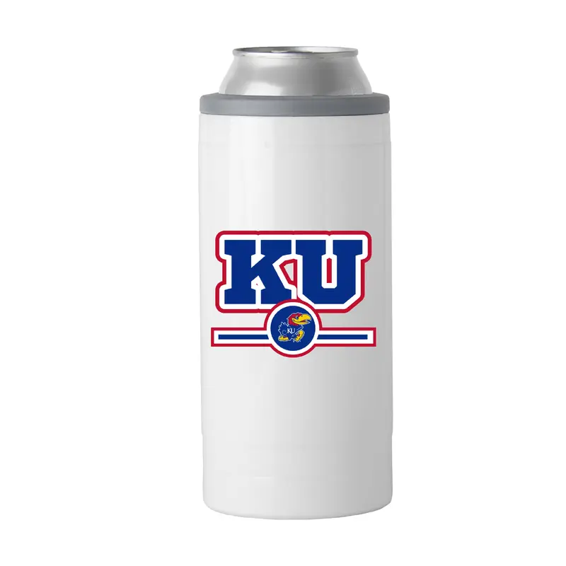 Kansas Letterman 12 oz Slim Can Coolie