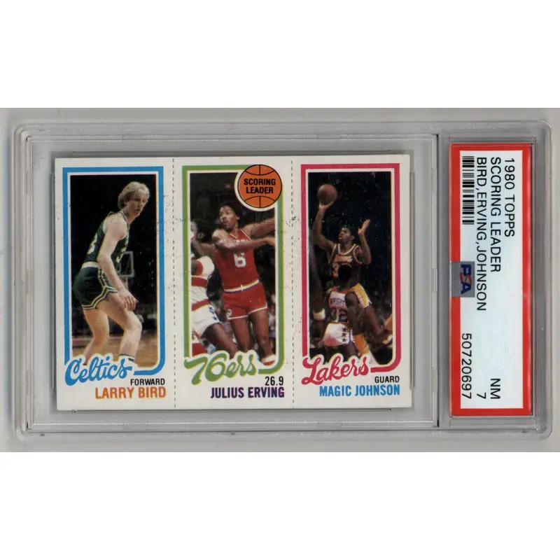 Bird/Erving/Johnson 1980-81 Topps #6 PSA 7 Near Mint 0697