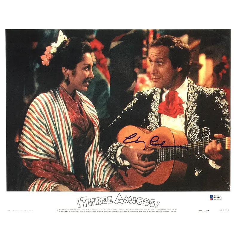 Chevy Chase Three Amigos Authentic Signed 11X14 Lobby Card Photo BAS Witness 12
