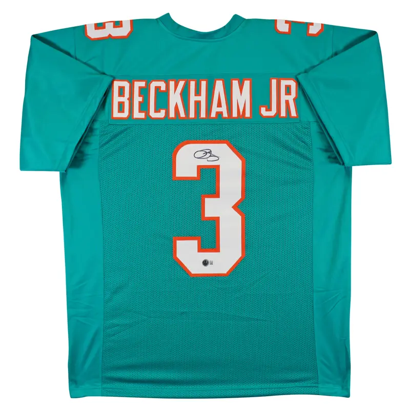 Odell Beckham Jr. Authentic Signed Teal Pro Style Jersey BAS Witnessed