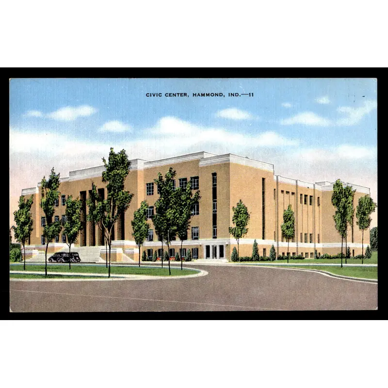 Vintage Hammond, Indiana Civic Center Postcard
