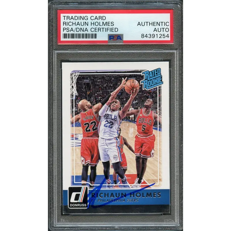2015-16 Donruss #222 RICHAUN HOLMES Signed Card AUTO PSA Slabbed RC Rookie