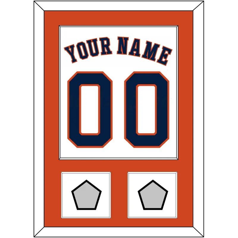 Houston Name, Number & 2 World Series Champions Patches - Home White - Single Mat 2