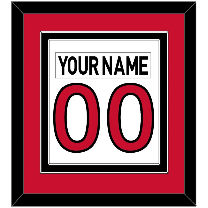 Ottawa Nameplate & Number (Back) Combined - Road White (2007-2017) - Double Mat 2