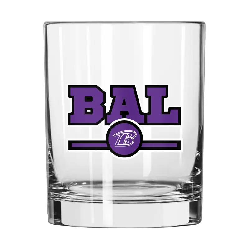 Baltimore Ravens 14oz Letterman Rocks Glass