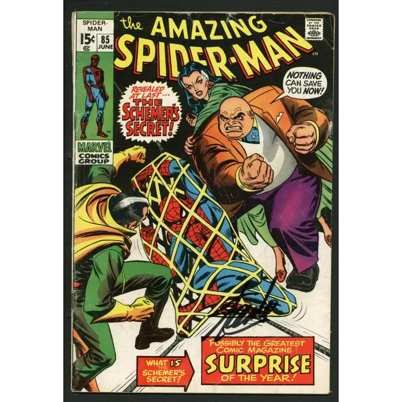 Stan Lee Signed Amazing Spider-Man #85 Comic Book Schemer/Kingpin PSA #W18788