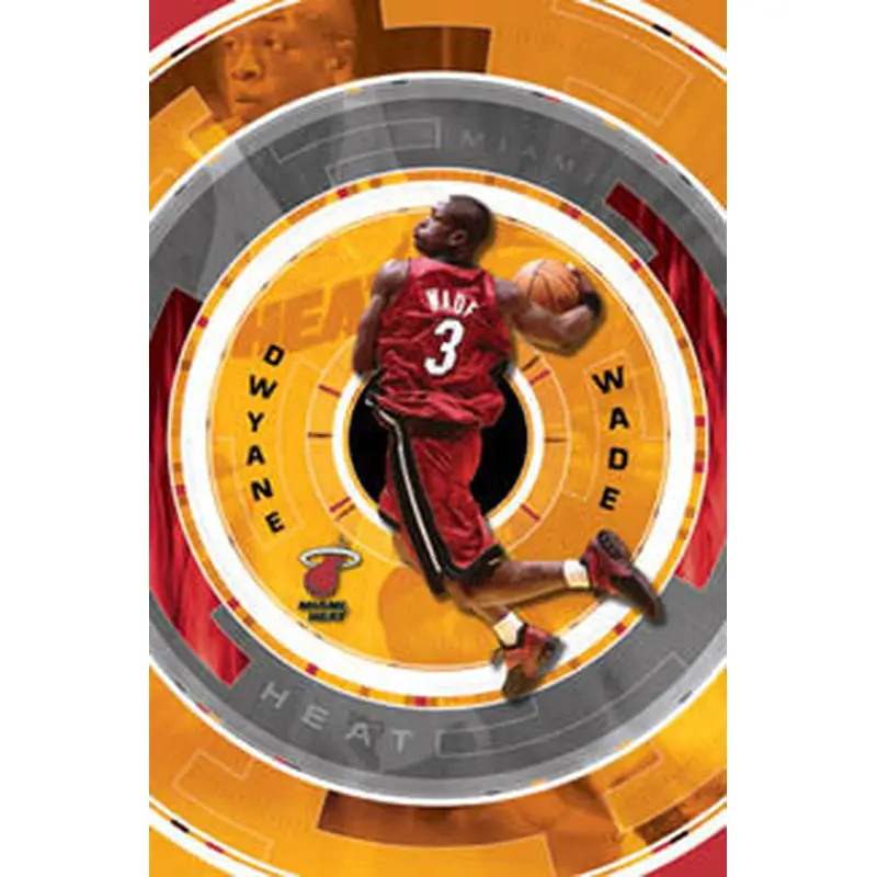 Dwyane Wade "In The Zone" Miami Heat NBA Action Poster - Costacos 2004