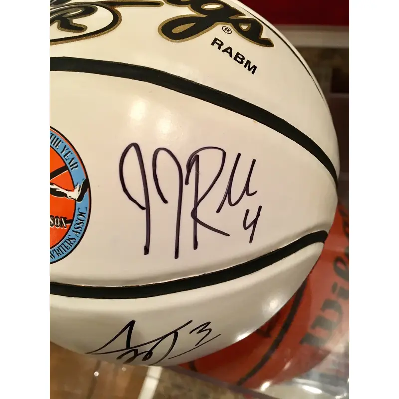 Oscar Robertson Logo Mini Basketball Signed by Big O, J.J. Reddick and Adam Morrison