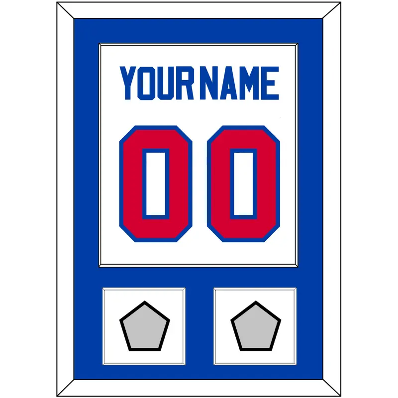 Detroit Name & Number With 2 Champions Patches - Home White (1983-1996) - Single Mat 1