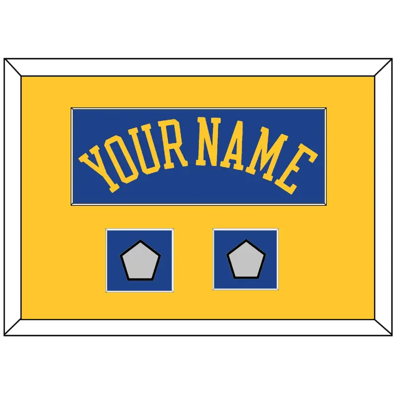 Golden State Name & 2 Champions Patches - Road Blue (2010-2019) - Single Mat 3