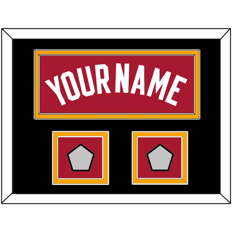 Miami Name & 2 Finals Patches - Alternate Red (2001-2008) - Double Mat 3