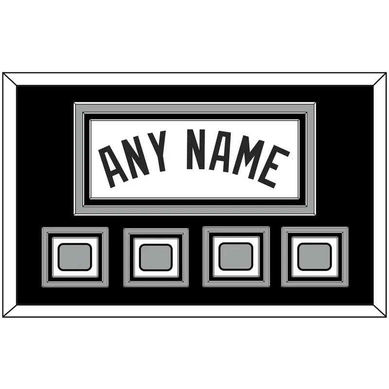 San Antonio Name With 4 Champions Trophy Patches - Home White (1989-2002) - Triple Mat 2