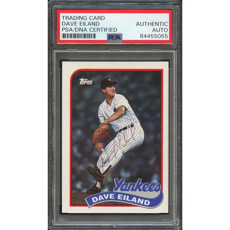 1989 Topps #8 Dave Eiland Signed Card PSA Slabbed Auto Yankees