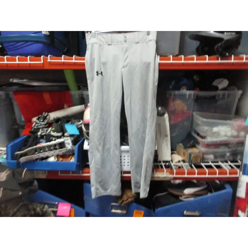 Used Under Armour Open Bottom Grey Baseball Pants Size Youth Large