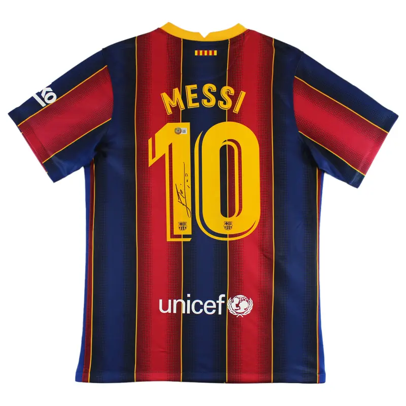 Barcelona Lionel Messi Authentic Signed Red & Blue Nike Jersey Autographed BAS