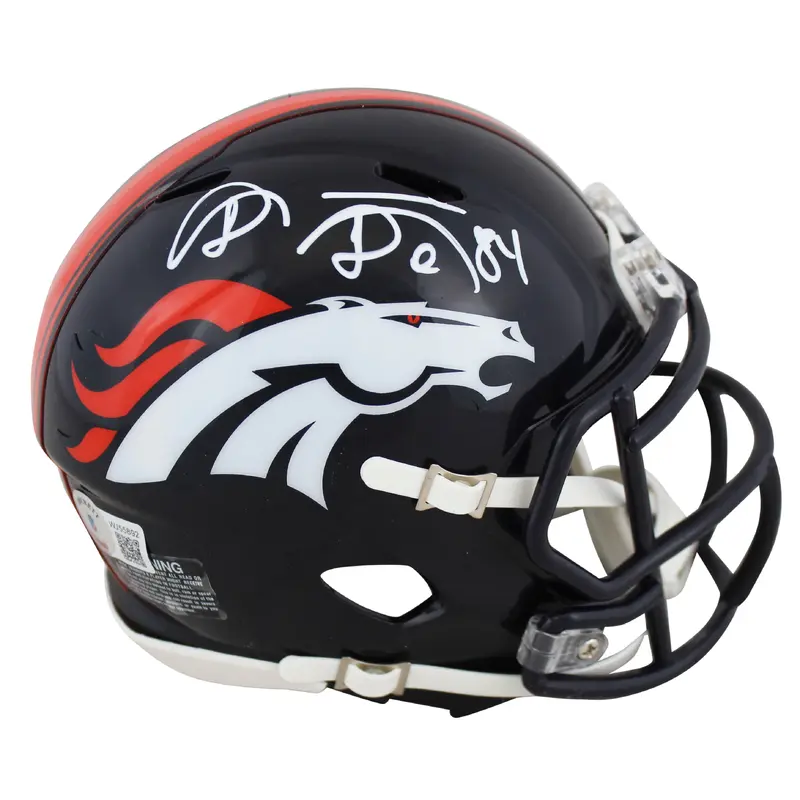 Broncos Shannon Sharpe Authentic Signed Speed Mini Helmet BAS Witnessed
