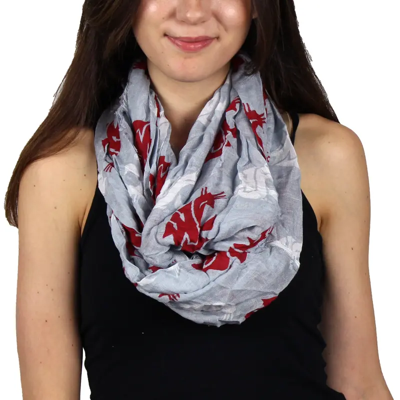 Gray WSU Infinity Scarf