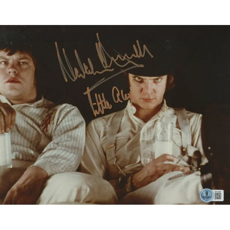 Malcolm McDowell A Clockwork Orange "Little Alex" Signed 8x10 Photo BAS #BN74297